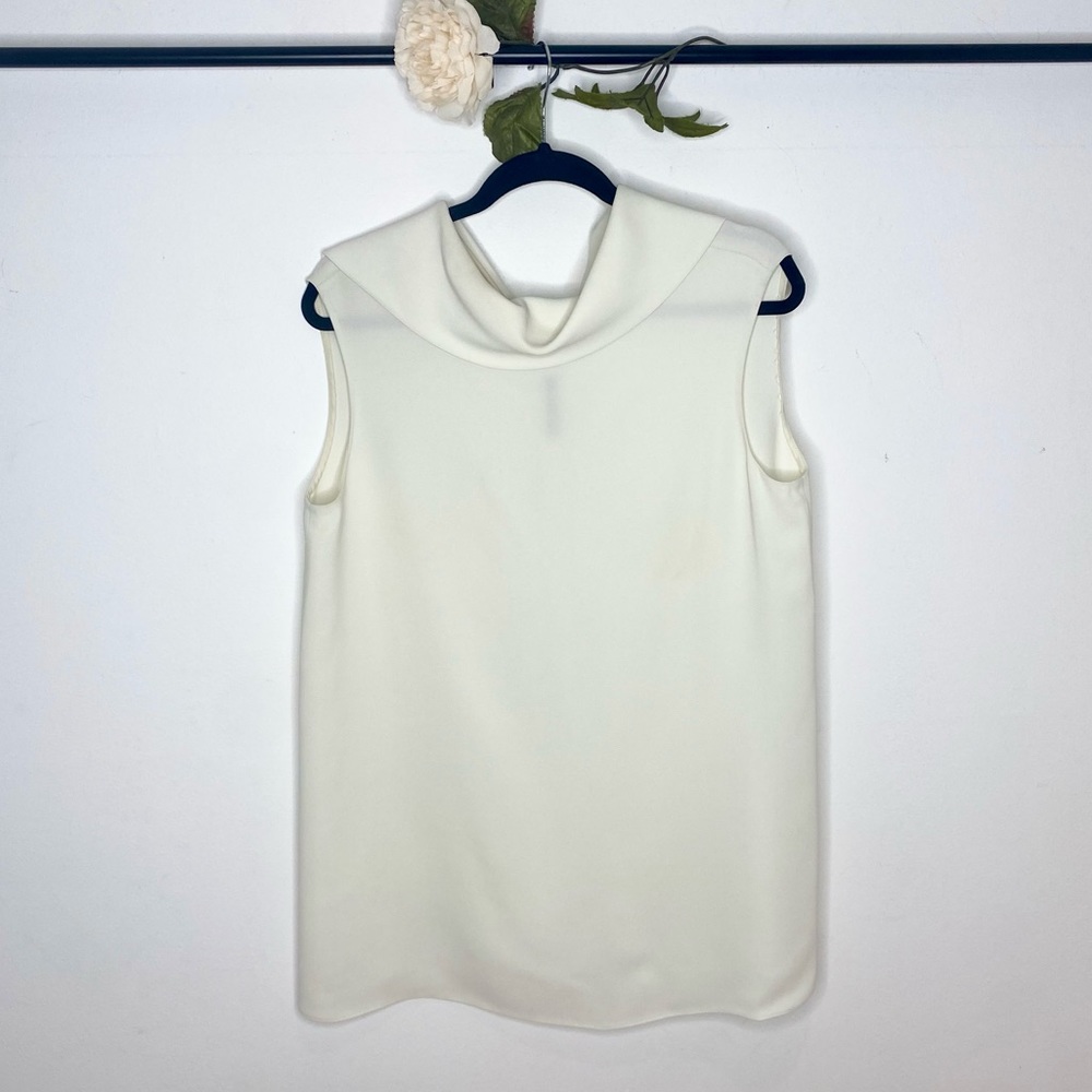 The Row ‘Sesil Sleeveless Cady’ Draped Funnel Neck Top - Picture 5 of 12